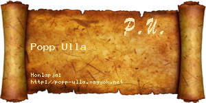 Popp Ulla névjegykártya